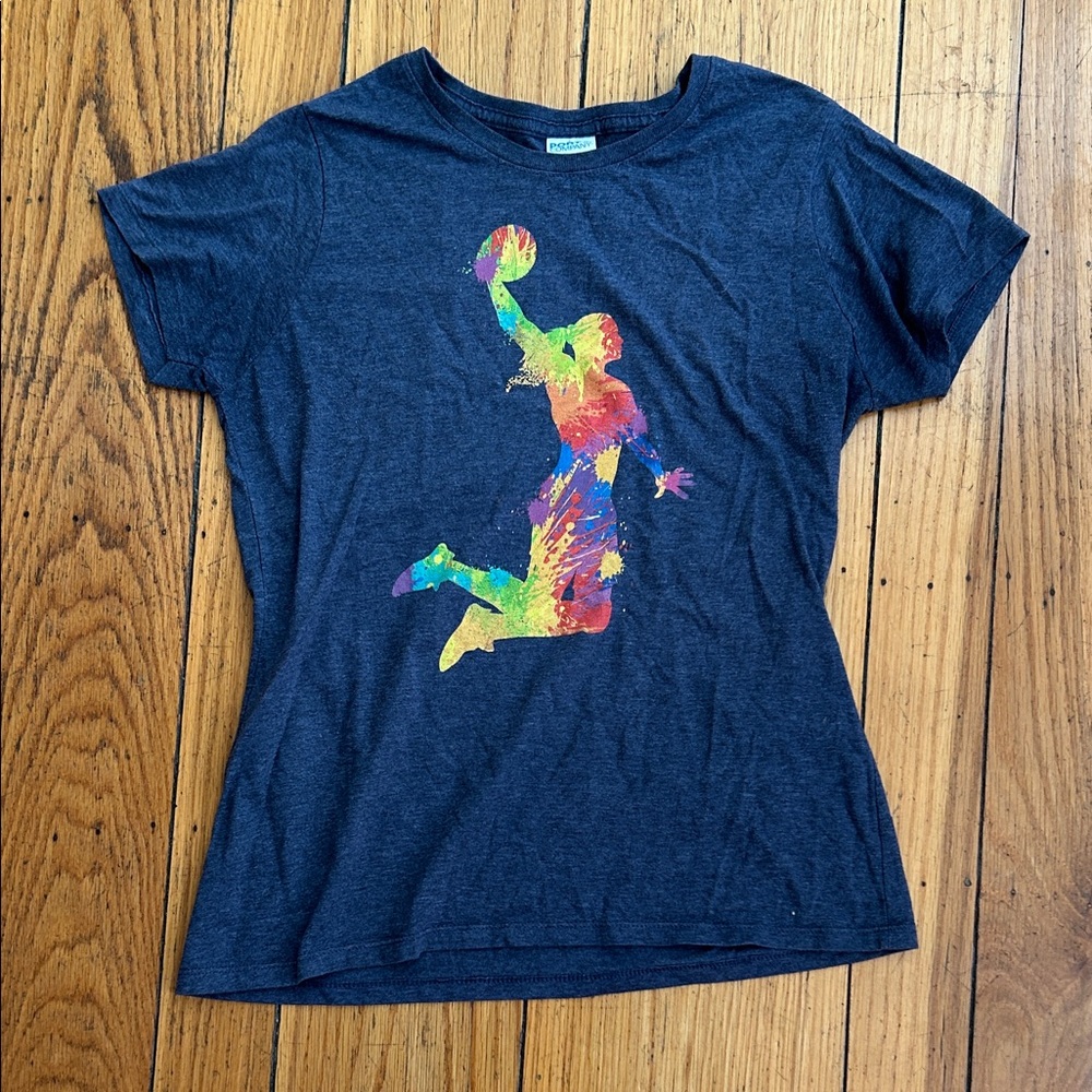 Colorful Graphic Basketball T-Shirt